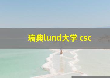 瑞典lund大学 csc